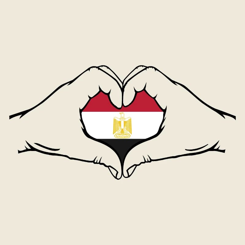 Drapeau de l’Égypte en forme de coeur