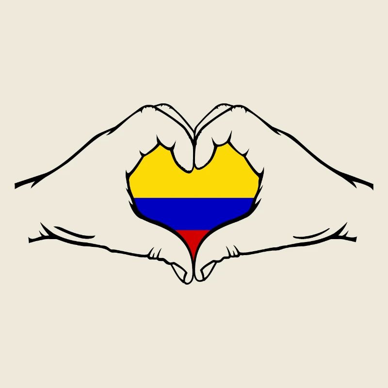 Drapeau de la Colombie en forme de coeur