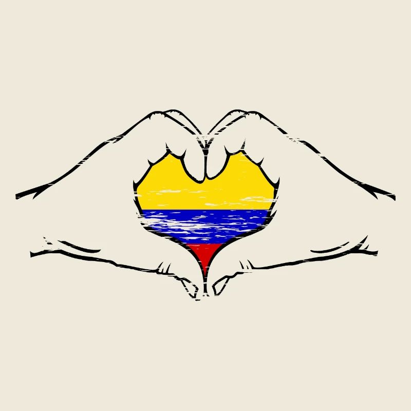 Kolumbien Flagge Herzform used