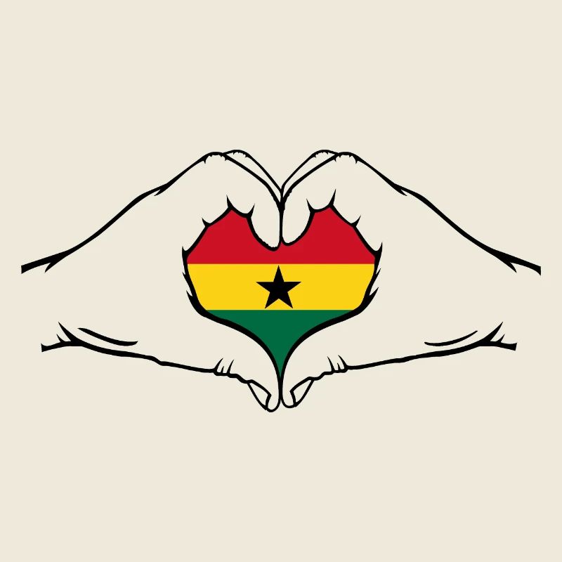 Ghana Flagge Herzform