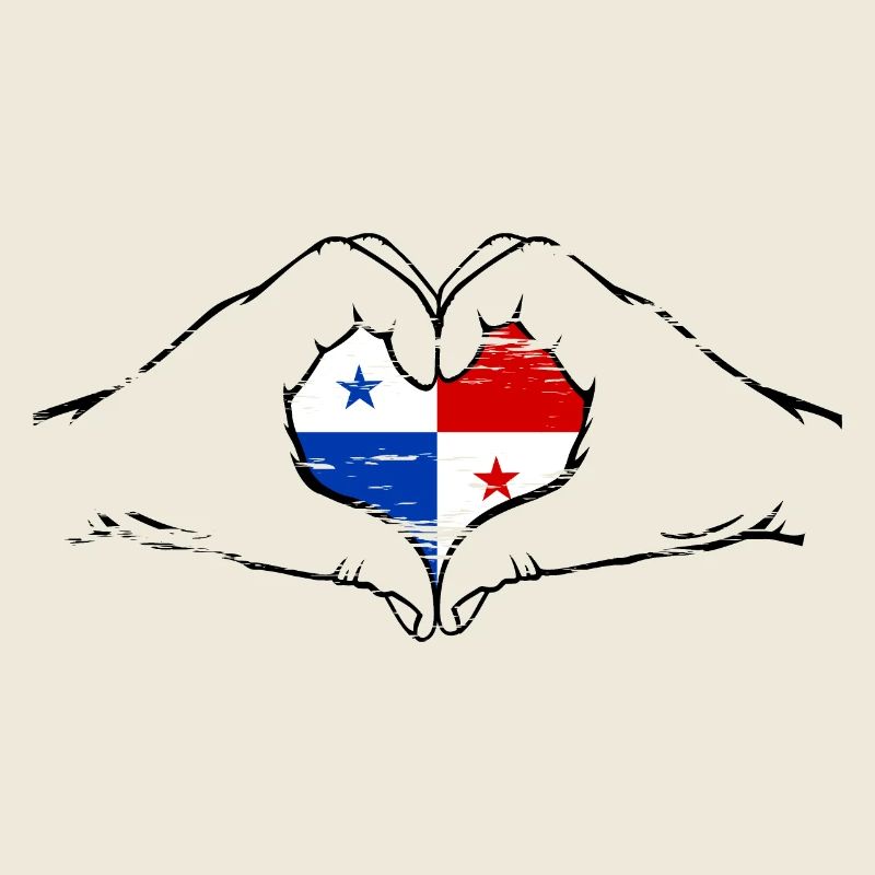 Panama Flag Heart Shape Used