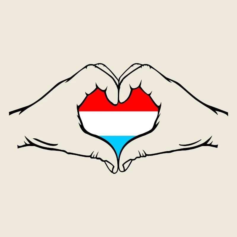 Drapeau du Luxembourg en forme de coeur