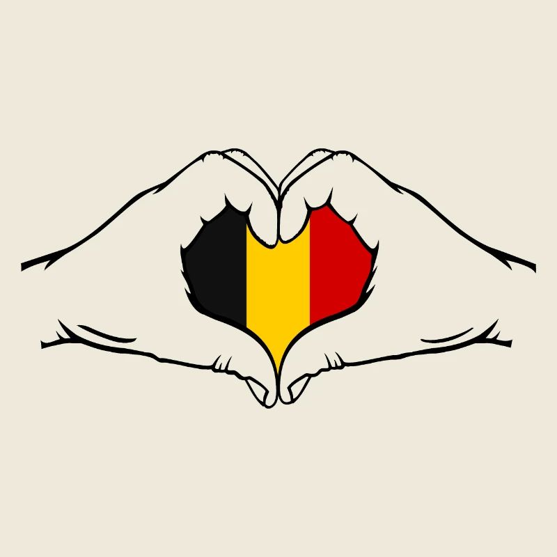 Belgien Flagge Herzform