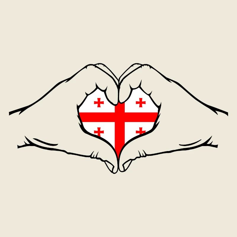 Georgien Flagge Herzform