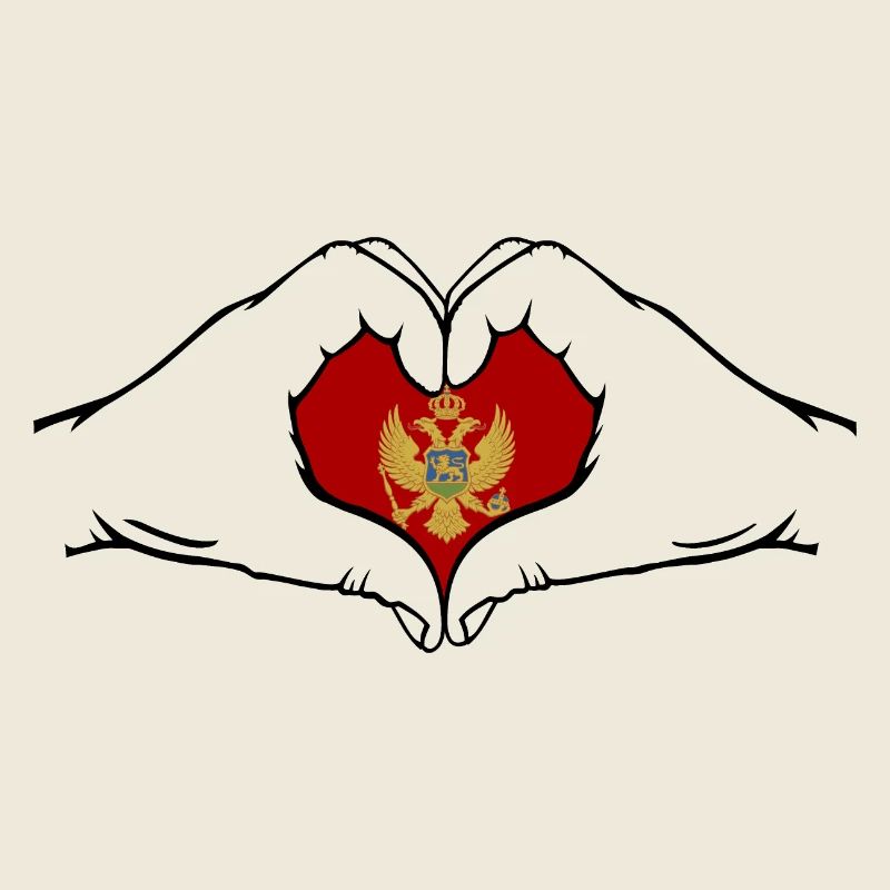 Drapeau du Monténégro en forme de coeur