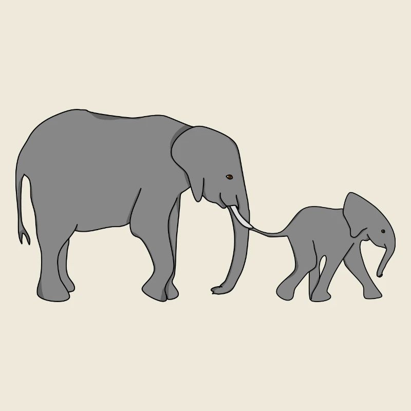 Éléphant Mère Et Enfant Bébé Éléphant