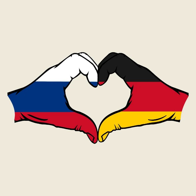 Russie Allemagne Drapeau Coeur Forme