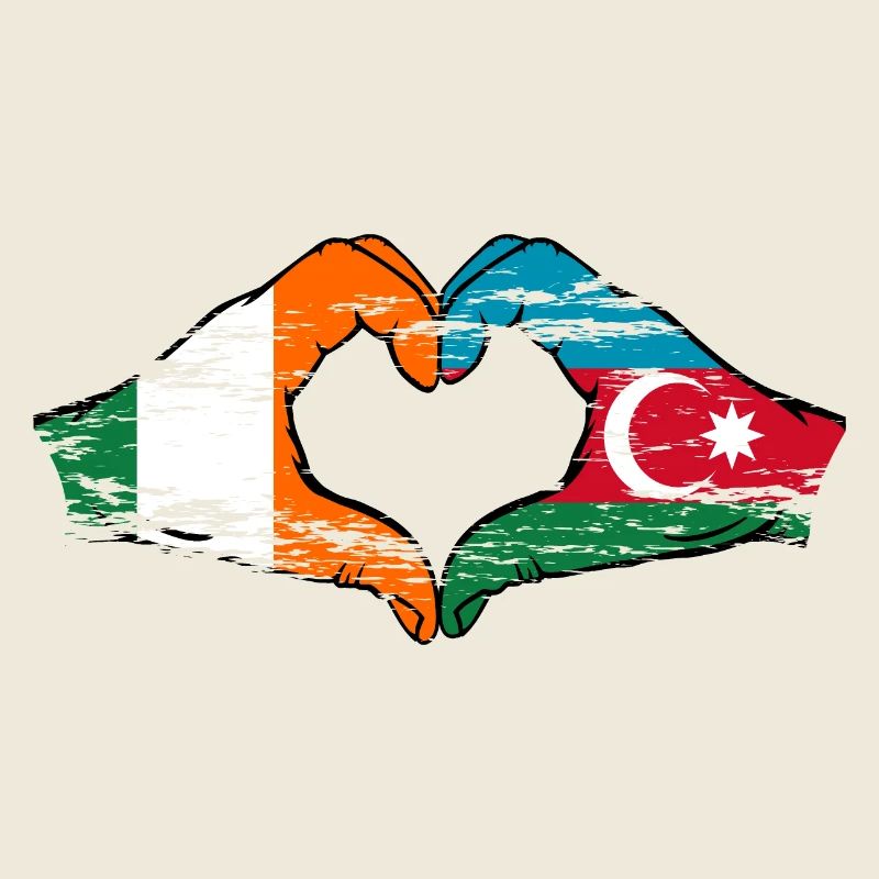 Irlande Azerbaïdjan forme de coeur avec les mains utilisées