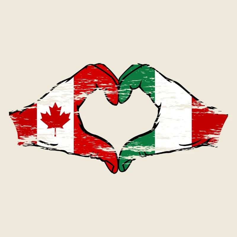 Canada Italie Forme de coeur avec les mains utilisées