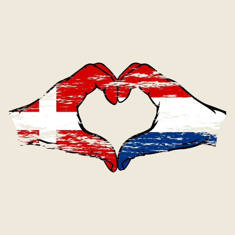 Danemark Hollande forme de coeur avec des mains utilisées