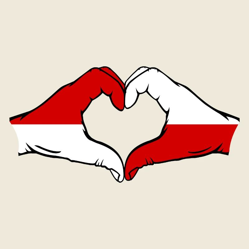 Indonesien Polen Herzform mit Hände