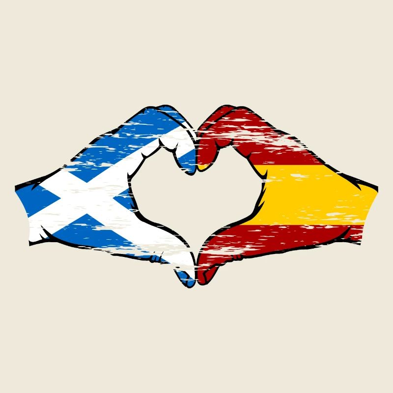 Ecosse Espagne Drapeau Aiguilles Coeur Forme D’occasion