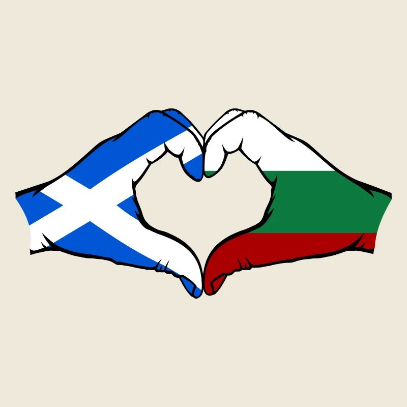 Ecosse Bulgarie Drapeau Mains Coeur En Forme