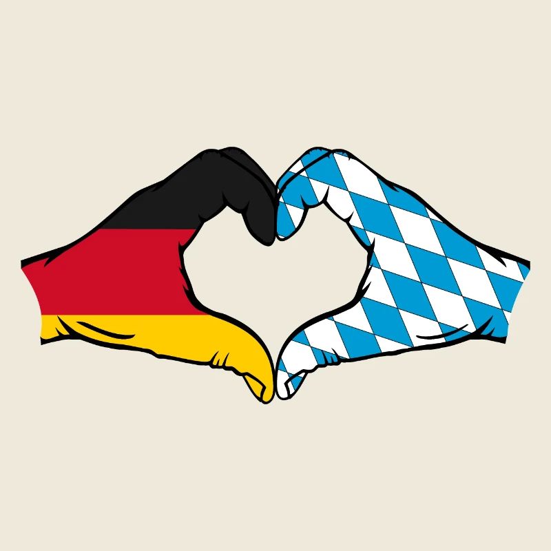 Germany Bavaria Flag Hands Heart Shape