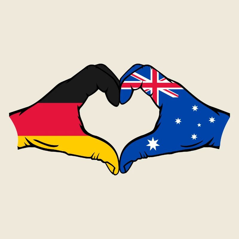 Germany Australia Flag Heart Shape