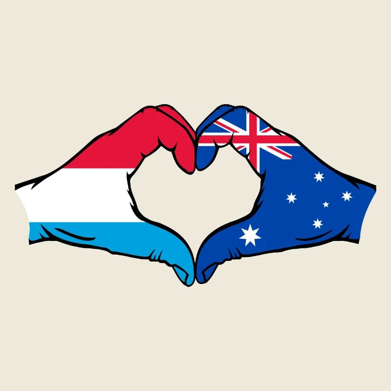 Drapeau du Luxembourg Australie en forme de coeur