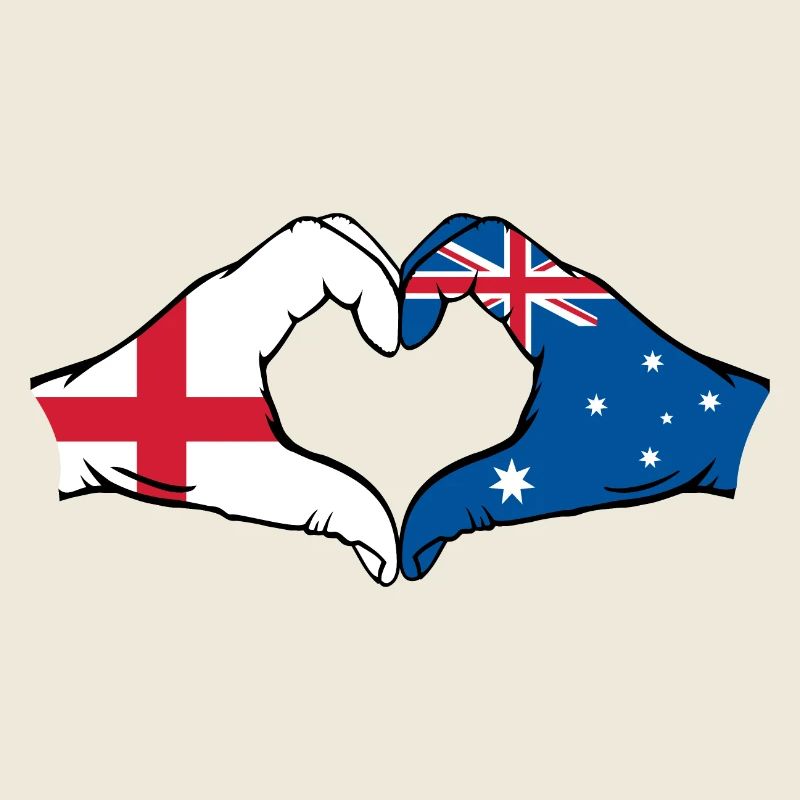 Angleterre Australie Drapeau Coeur Forme