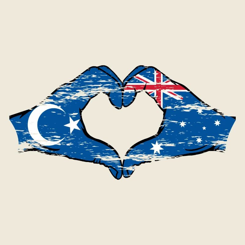 Uiguren Australien Flagge Herzform used