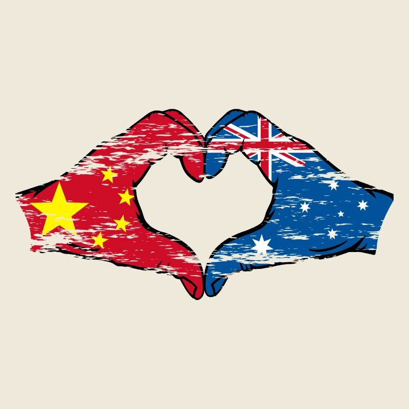China Australien Flagge Herzform used