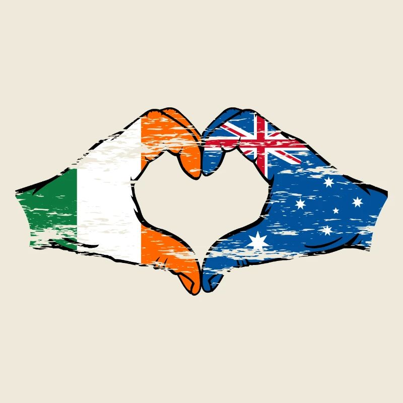 Irland Australien Flagge Herzform used