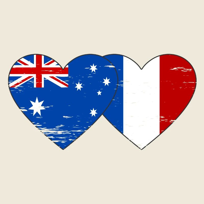Australien Frankreich Flagge Herz used