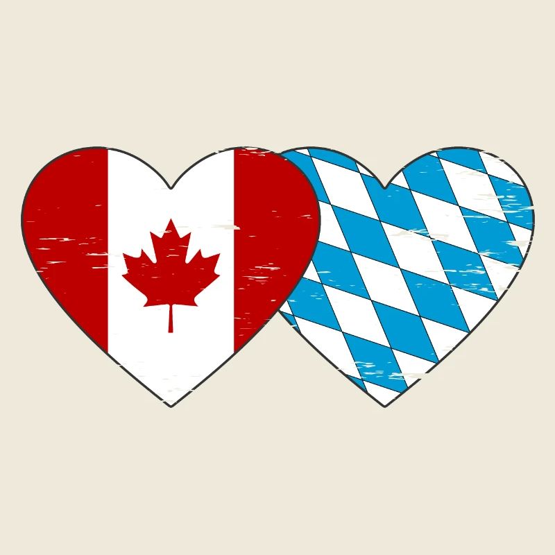 Canada Bavaria Flag Heart used