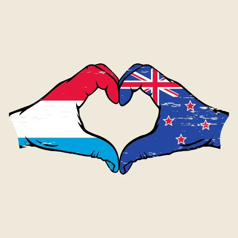 Luxembourg Drapeau de la Nouvelle-Zélande Aiguilles Coeur Utilisé