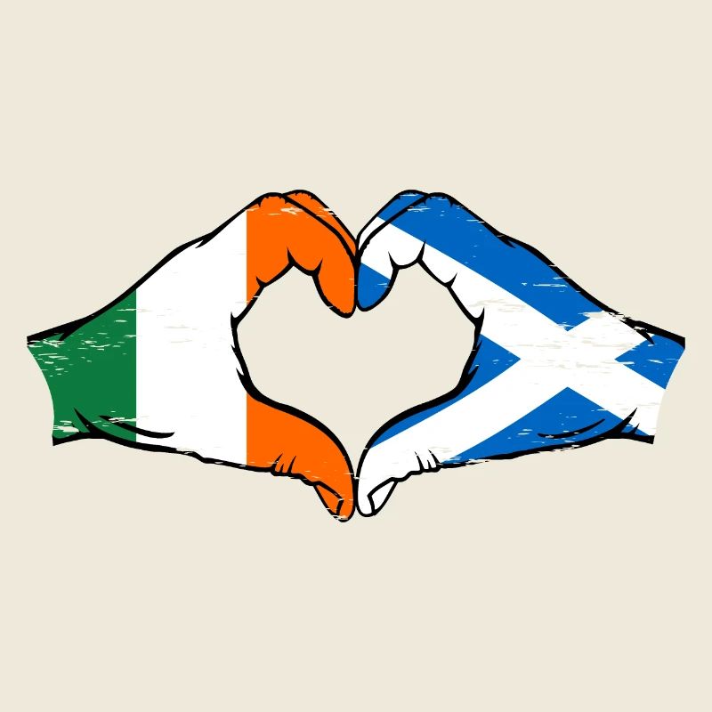 Irlande Ecosse Mains Forme Coeur Utilisé