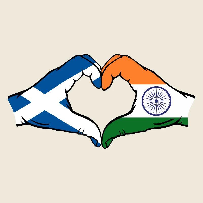 Ecosse Inde Mains Coeur Forme