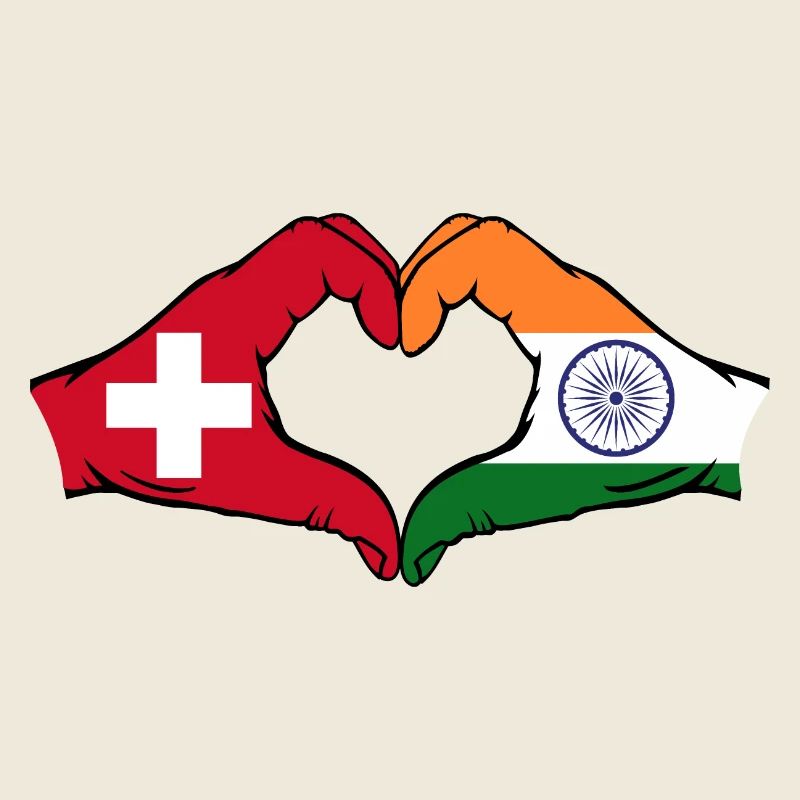 Switzerland India hands heart shape