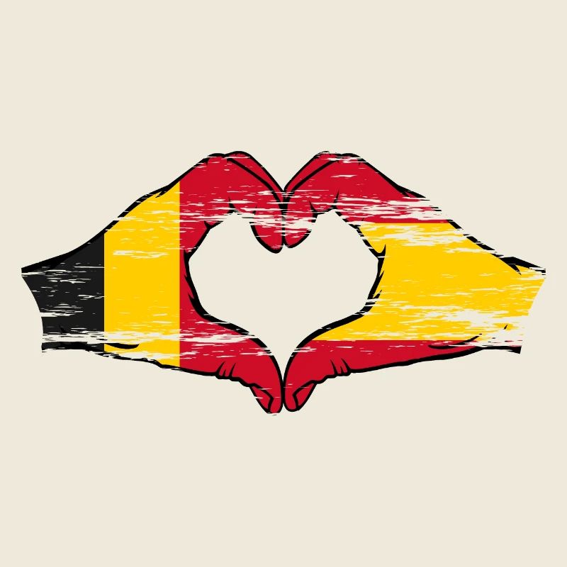 Belgique Espagne mains forme de coeur utilisé