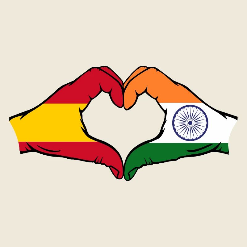 Espagne Inde mains en forme de cœur
