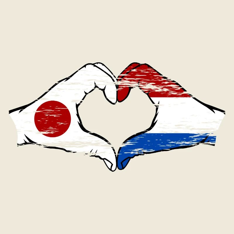 Japan Holland hands heart shape used