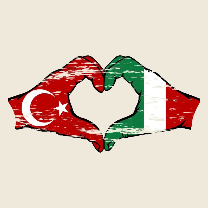 Turkey Italy Hands Heart Shape Used
