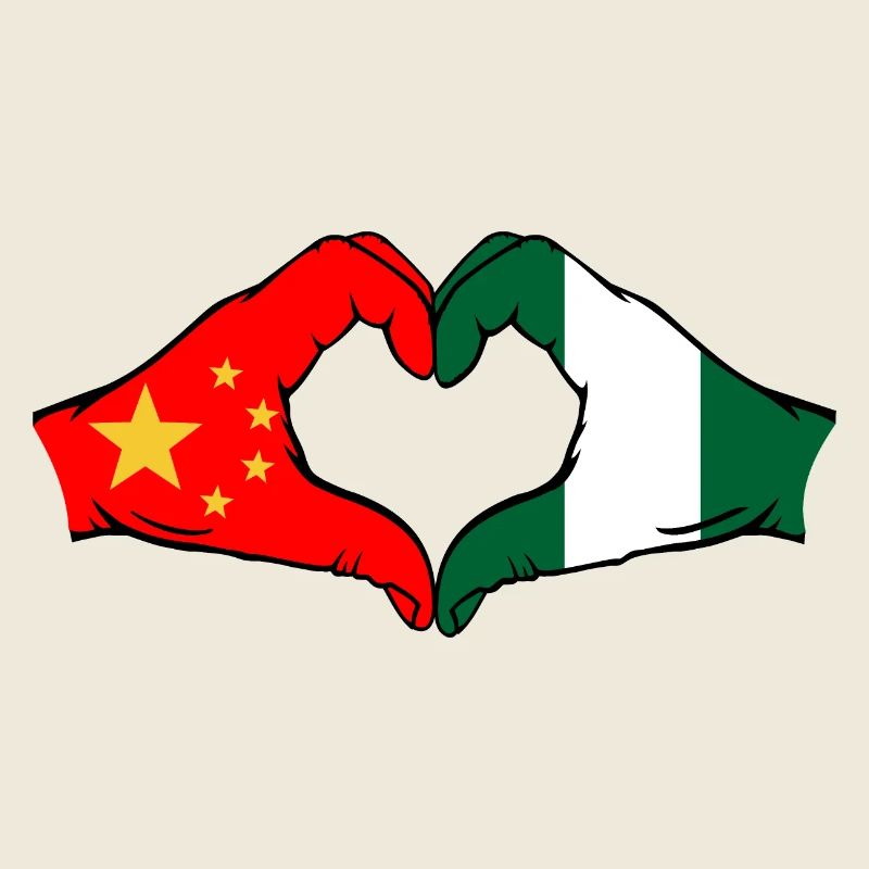 Chine Nigeria drapeau coeur forme