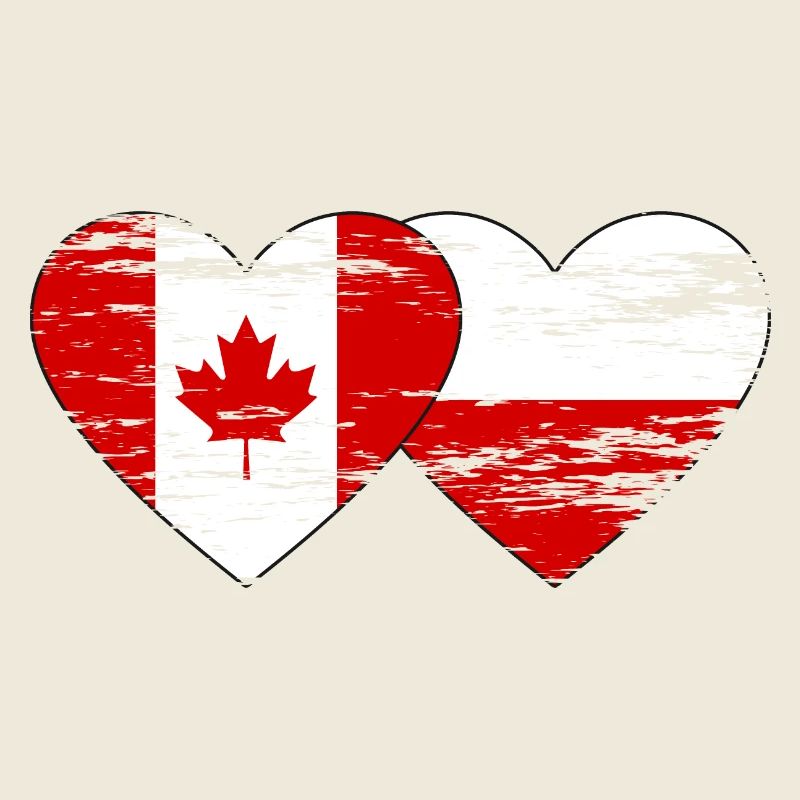 Drapeau du Canada Pologne Coeur utilisé