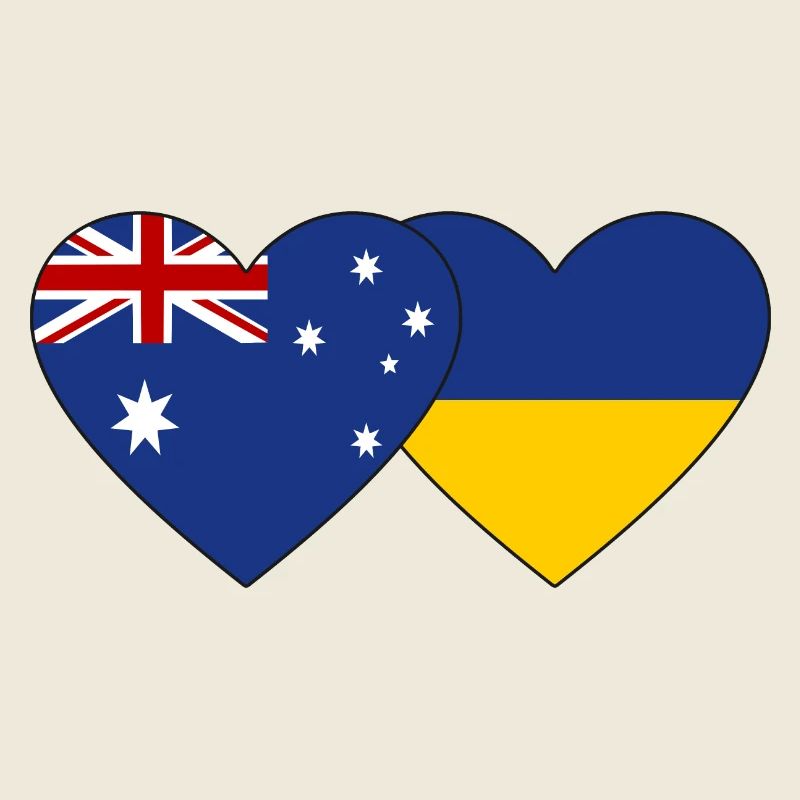 Australia Ukraine Flag Heart