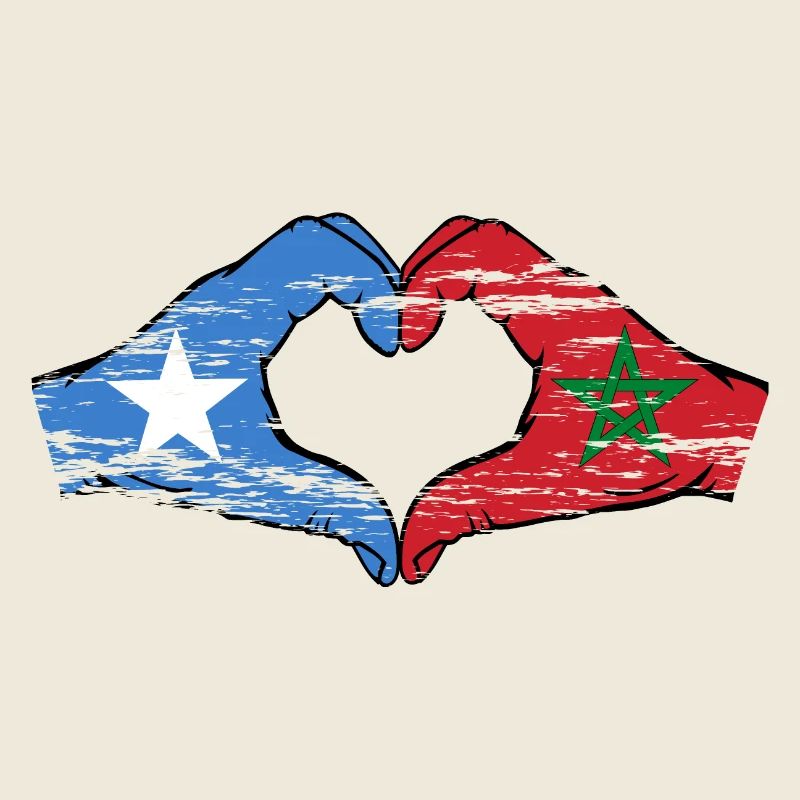 Somalia Marokko Flagge Hände Herzform used