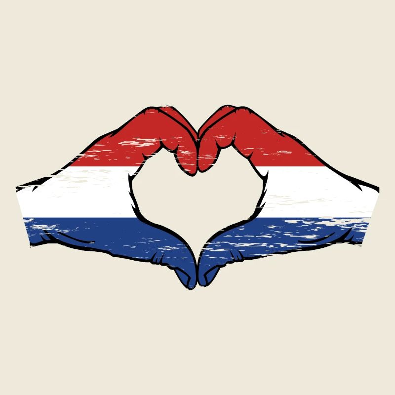 Drapeau de la Hollande mains en forme de coeur utilisé