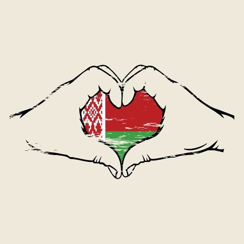 Belarus Flag Hands Heart Shape Used