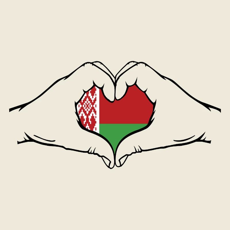 Belarus Flag Hands Heart Shape