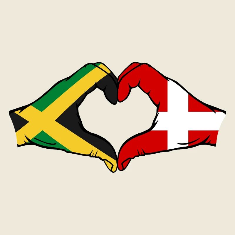 Jamaïque Danemark Mains Forme de coeur