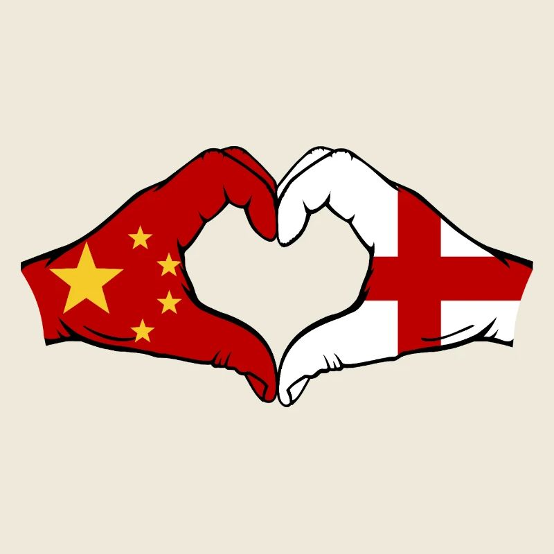 China England Flagge Hände Herzform