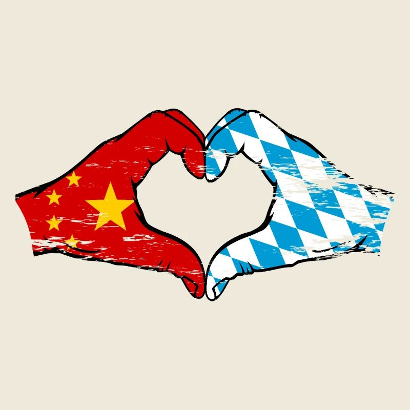 Chine Bavière drapeau mains coeur forme utilisé