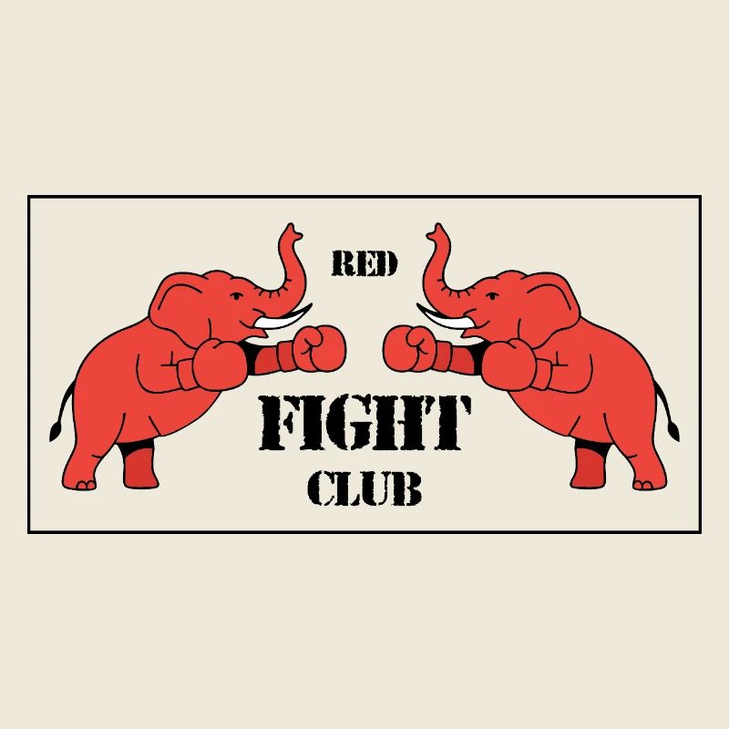 Duel de deux éléphants rouges