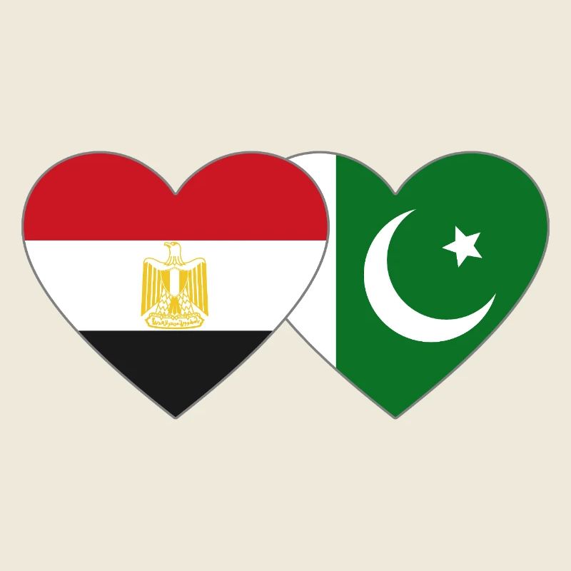 Égypte Pakistan Drapeau Coeur