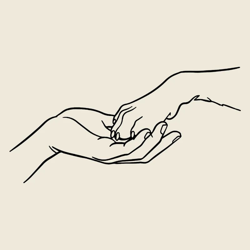 « Éternellement connectés » (patte en main)