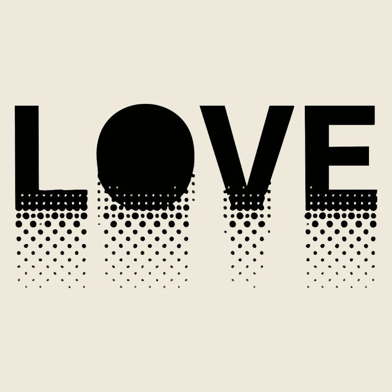 Love en points sur fond noir