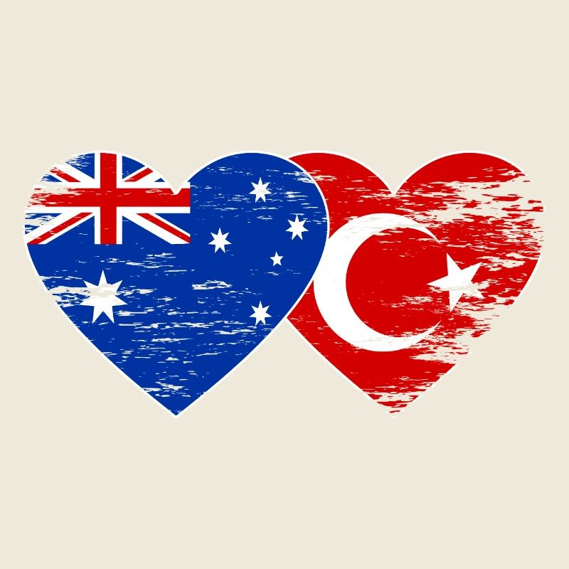 Cœur du drapeau de la Turquie australien utilisé