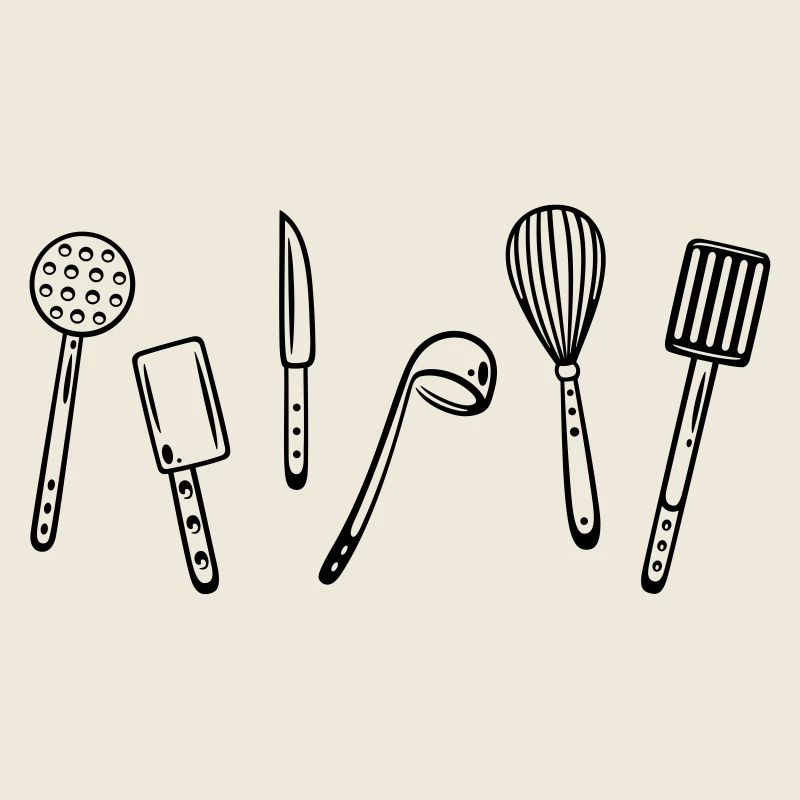 Les ustensiles de cuisine pour la cuisson.